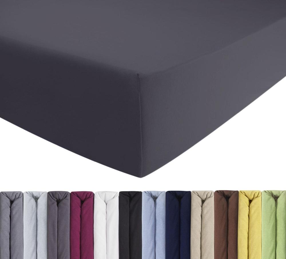 Luxus Spannbettlaken 180x200 - 200x220 - Dunkelgrau