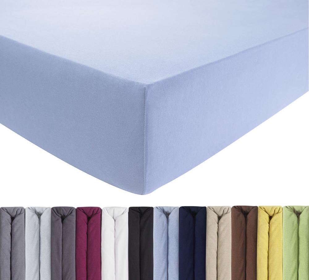 Luxus Spannbettlaken 90-100 x 200-220 cm - Hellblau