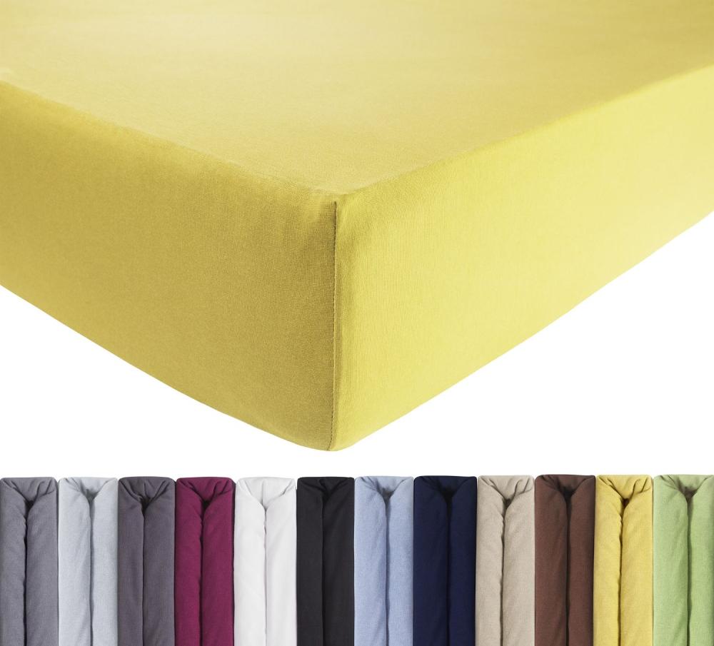 Luxus Spannbettlaken 180x200 - 200x220 - Sonnengelb
