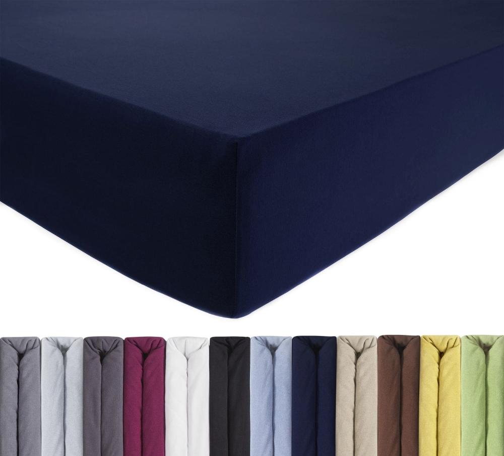 Luxus Spannbettlaken 180x200 - 200x220 - Marine