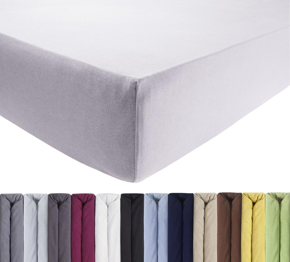 Luxus Spannbettlaken 180x200 - 200x220 - Silbergrau