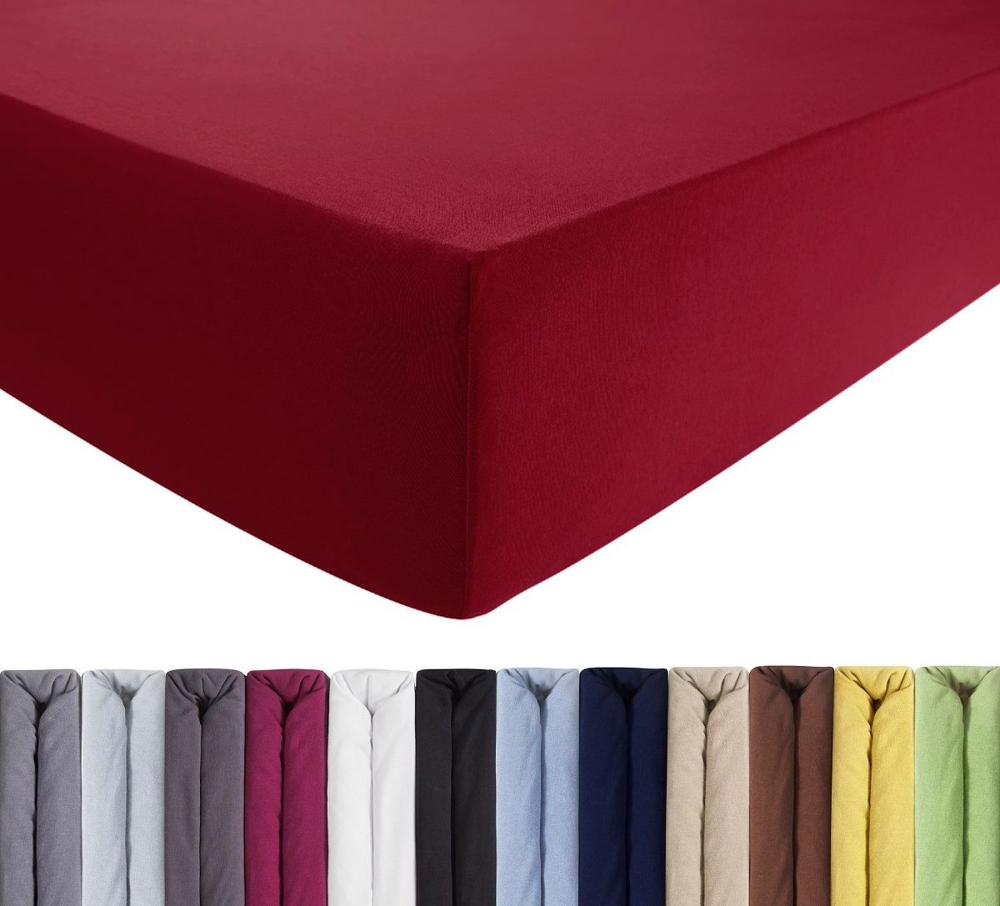 Luxus Spannbettlaken 180x200 - 200x220 - Weinrot