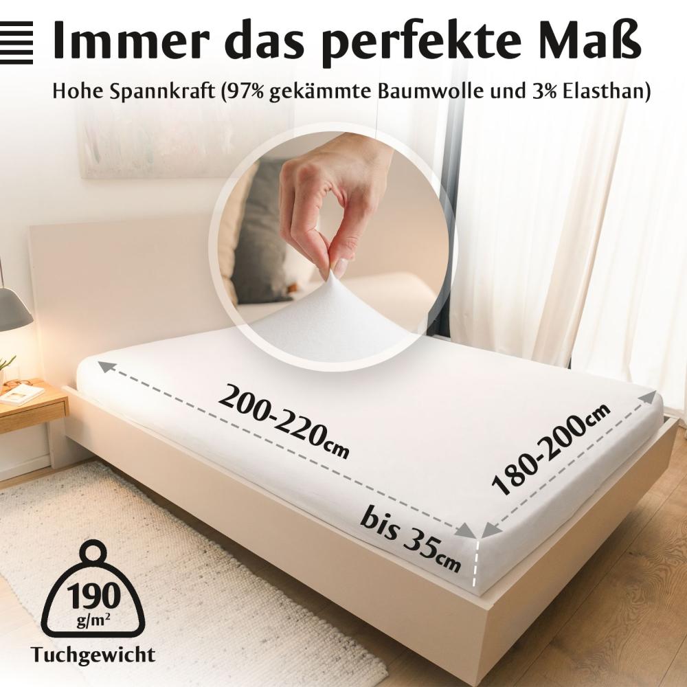 Luxus Spannbettlaken 180x200 - 200x220 -