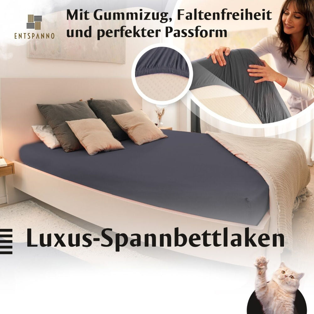 Luxus Spannbettlaken 90-100 x 200-220 cm -