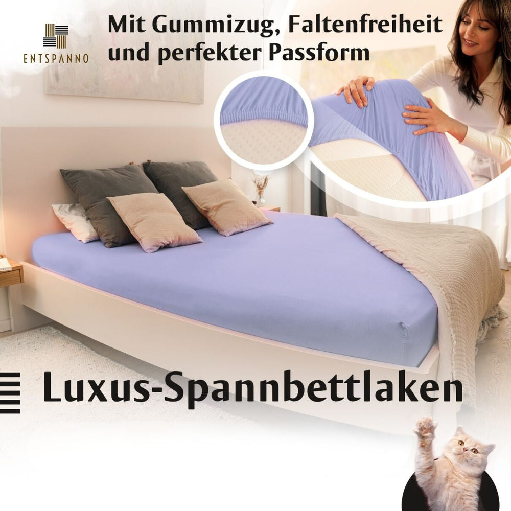 Luxus Spannbettlaken 90-100 x 200-220 cm -