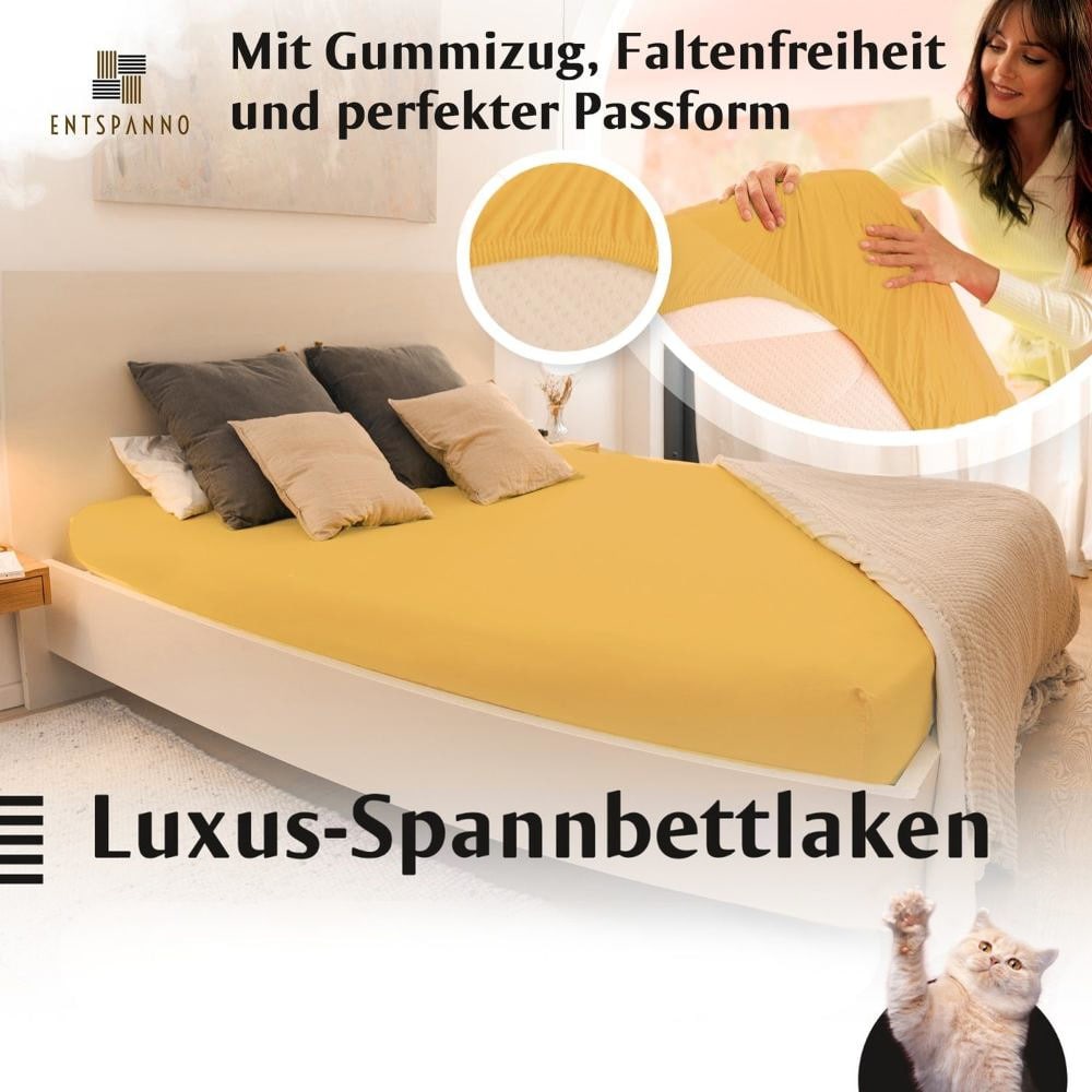 Luxus Spannbettlaken 90-100 x 200-220 cm -