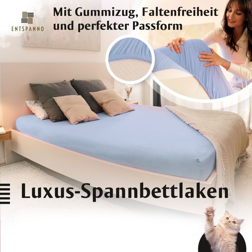 Luxus Spannbettlaken 90-100 x 200-220 cm -