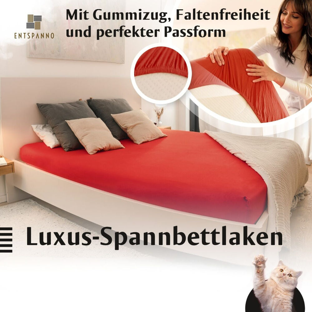 Luxus Spannbettlaken 90-100 x 200-220 cm -