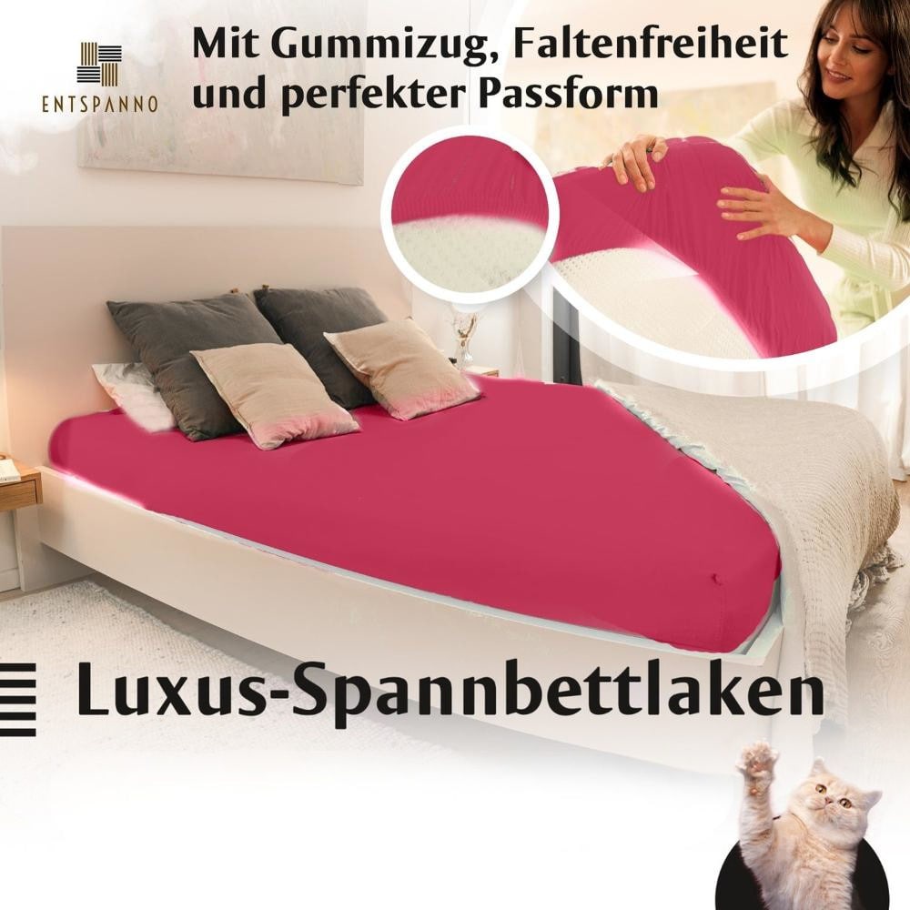 Luxus Spannbettlaken 90-100 x 200-220 cm -
