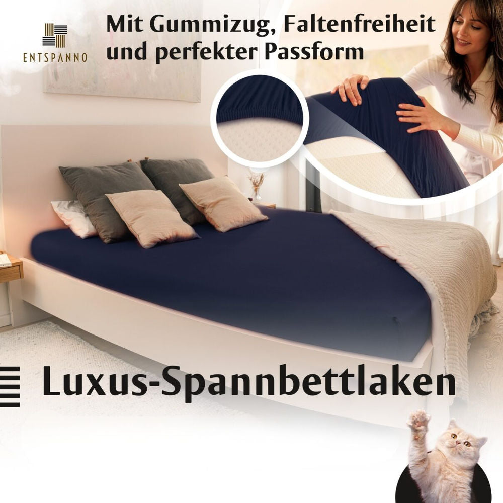 Luxus Spannbettlaken 90-100 x 200-220 cm -