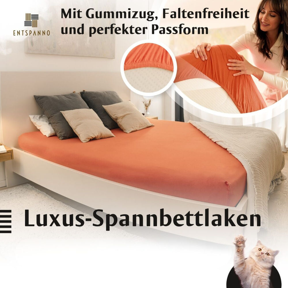 Luxus Spannbettlaken 90-100 x 200-220 cm -
