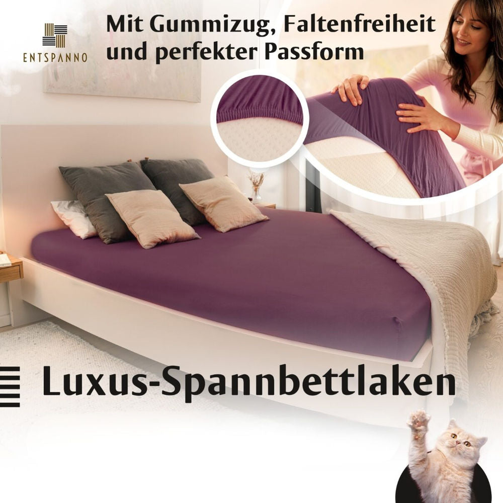 Luxus Spannbettlaken 90-100 x 200-220 cm -