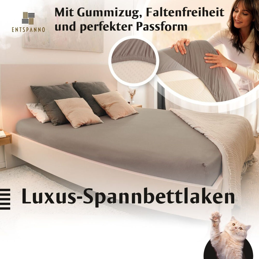 Luxus Spannbettlaken 90-100 x 200-220 cm -