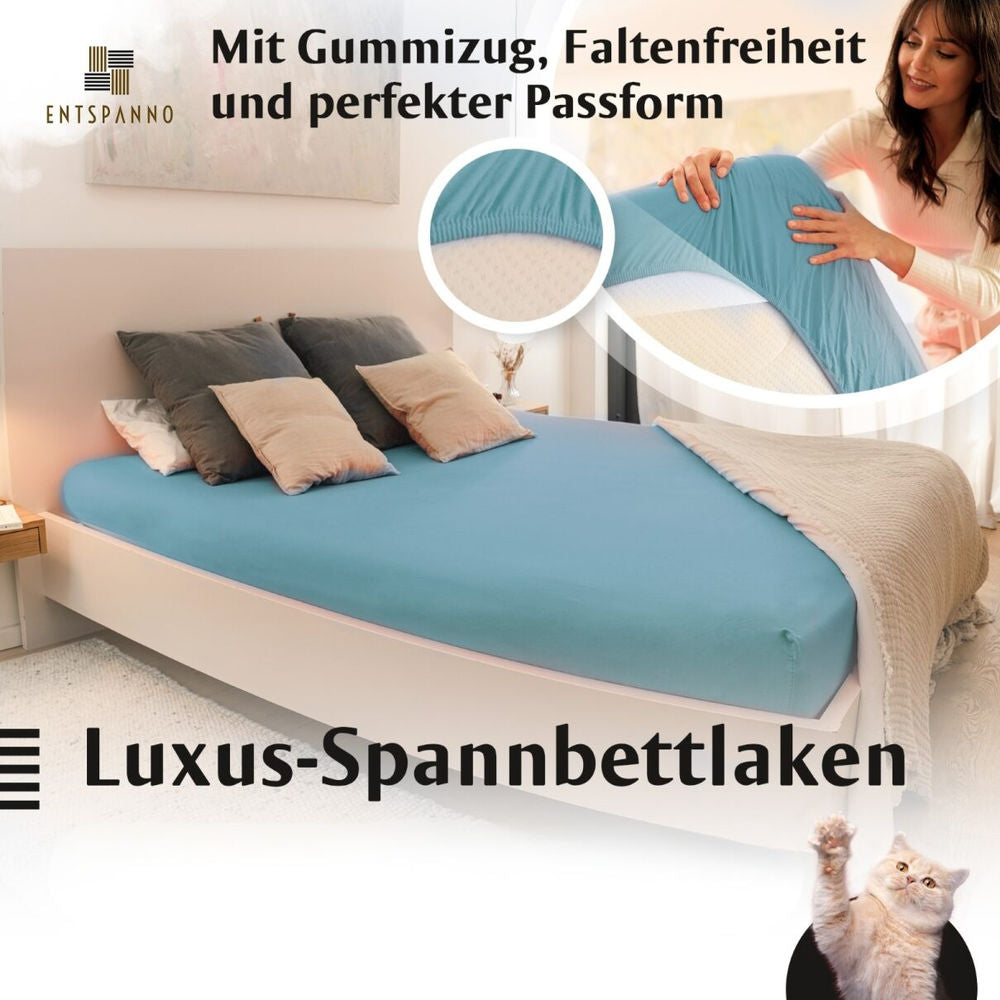 Luxus Spannbettlaken 180x200 - 200x220 -