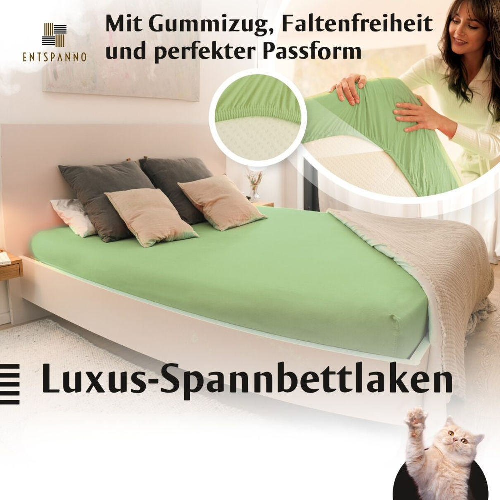 Luxus Spannbettlaken 90-100 x 200-220 cm -
