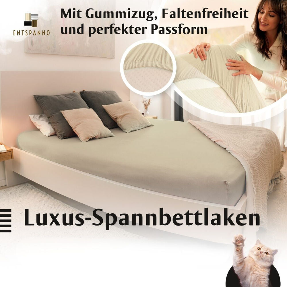 Luxus Spannbettlaken 90-100 x 200-220 cm -