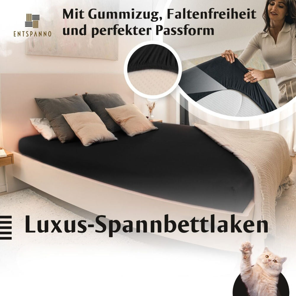 Luxus Spannbettlaken 90-100 x 200-220 cm -