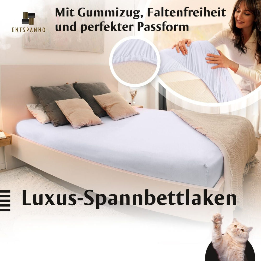 Luxus Spannbettlaken 90-100 x 200-220 cm -