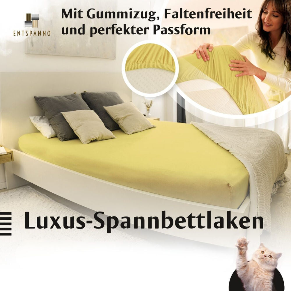 Luxus Spannbettlaken 90-100 x 200-220 cm -
