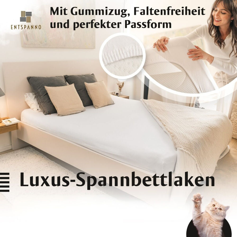 Luxus Spannbettlaken 90-100 x 200-220 cm -