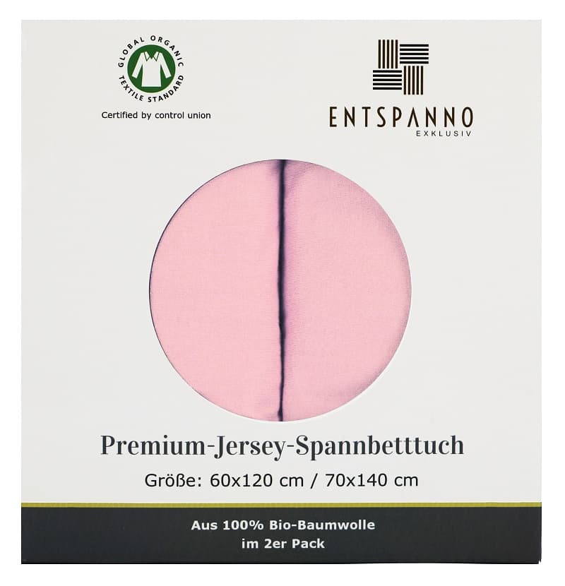 Kinder Spannbettlaken 60×120 cm / 70×140 cm - Perlenrosa Doppelpack