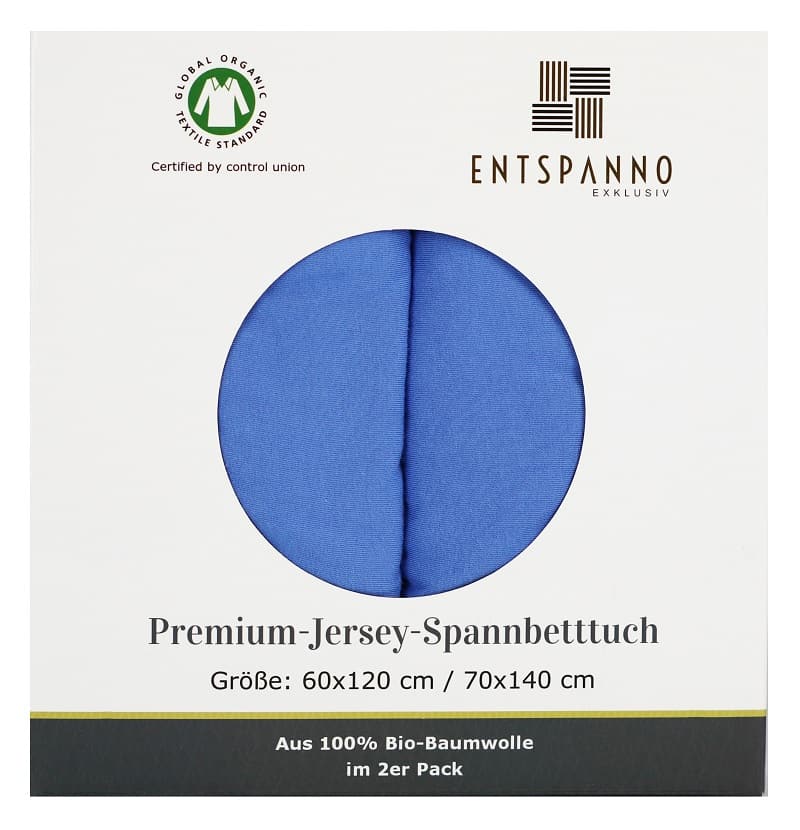 Kinder Spannbettlaken 60×120 cm / 70×140 cm - Königsblau Doppelpack
