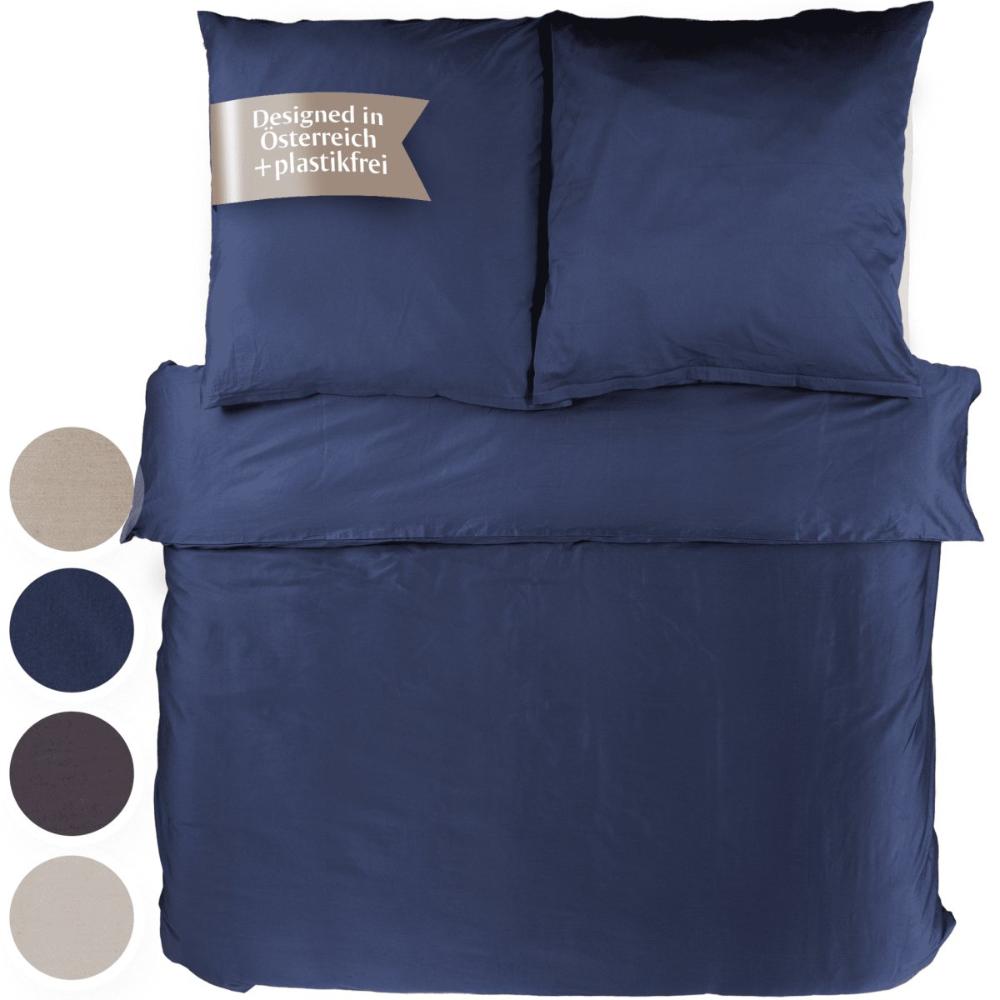 Luxus Baumwolle Satin Bettwäsche Deckenbezug - Marine