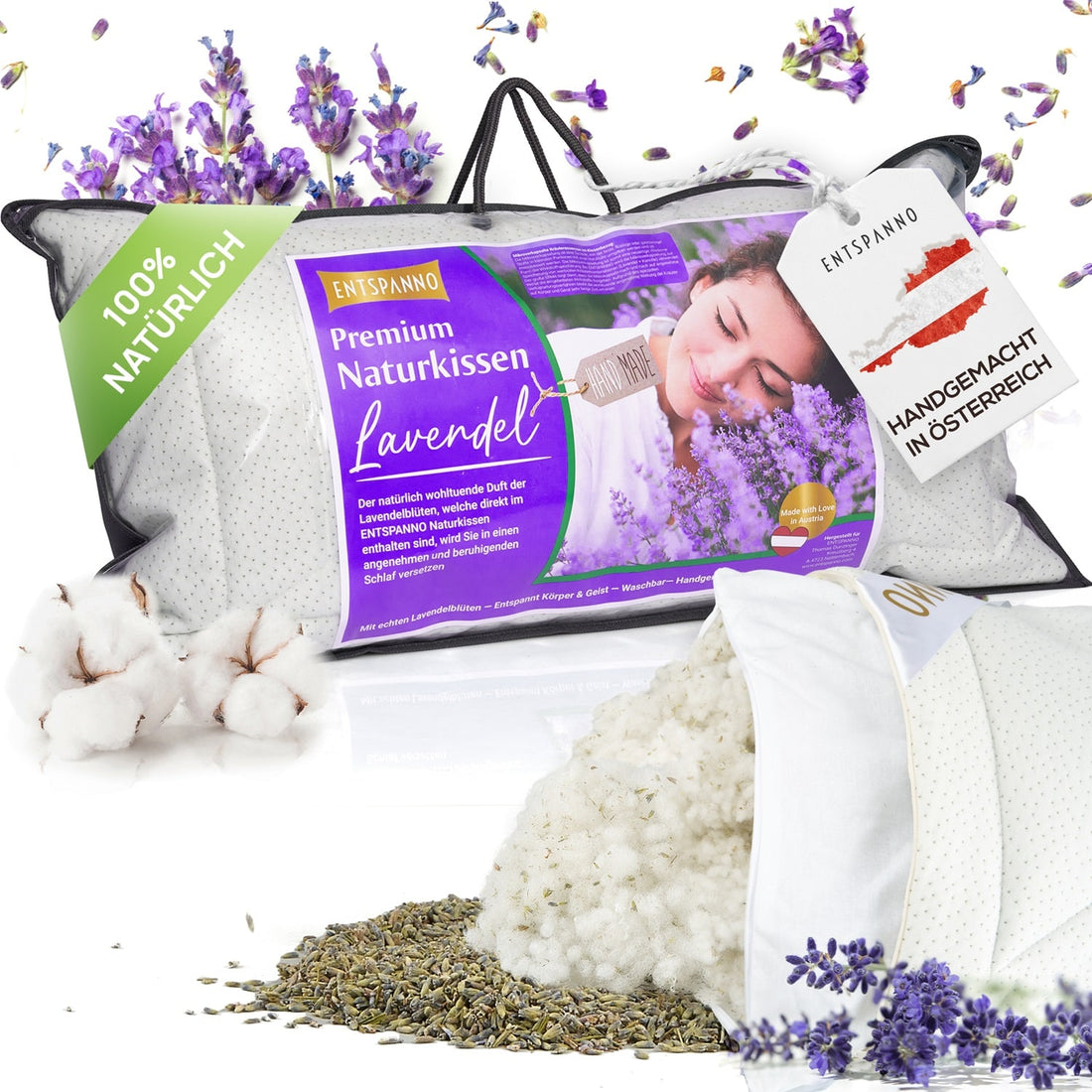Premium Naturkissen Lavendel