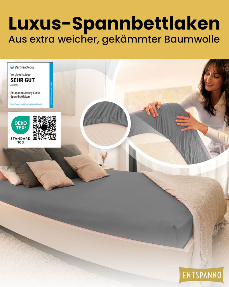 Luxus Spannbettlaken 120x200 - 130x200 cm