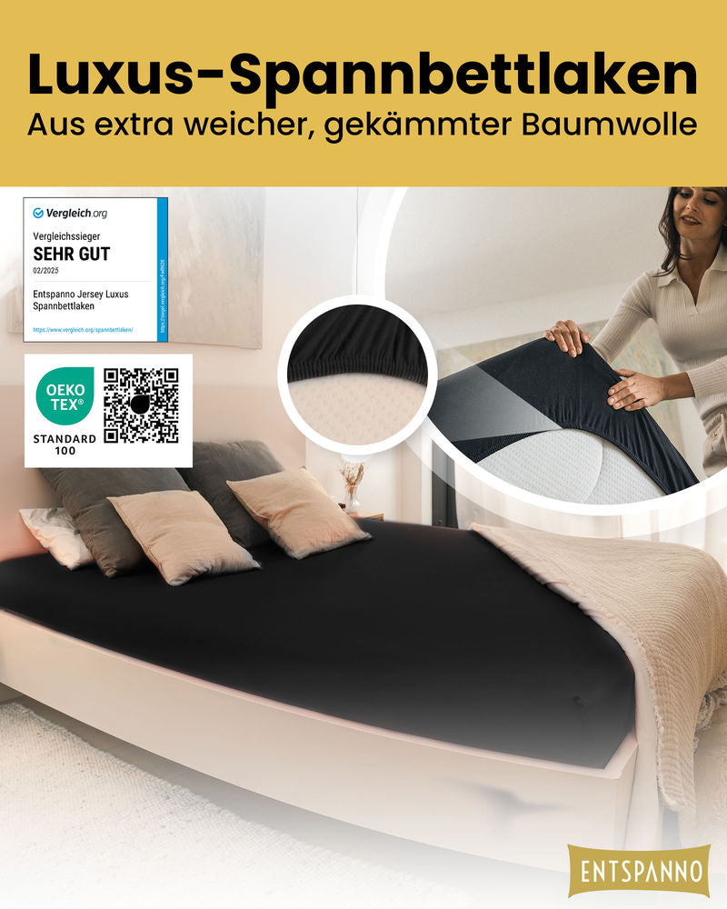 Luxus Spannbettlaken 120x200 - 130x200 cm