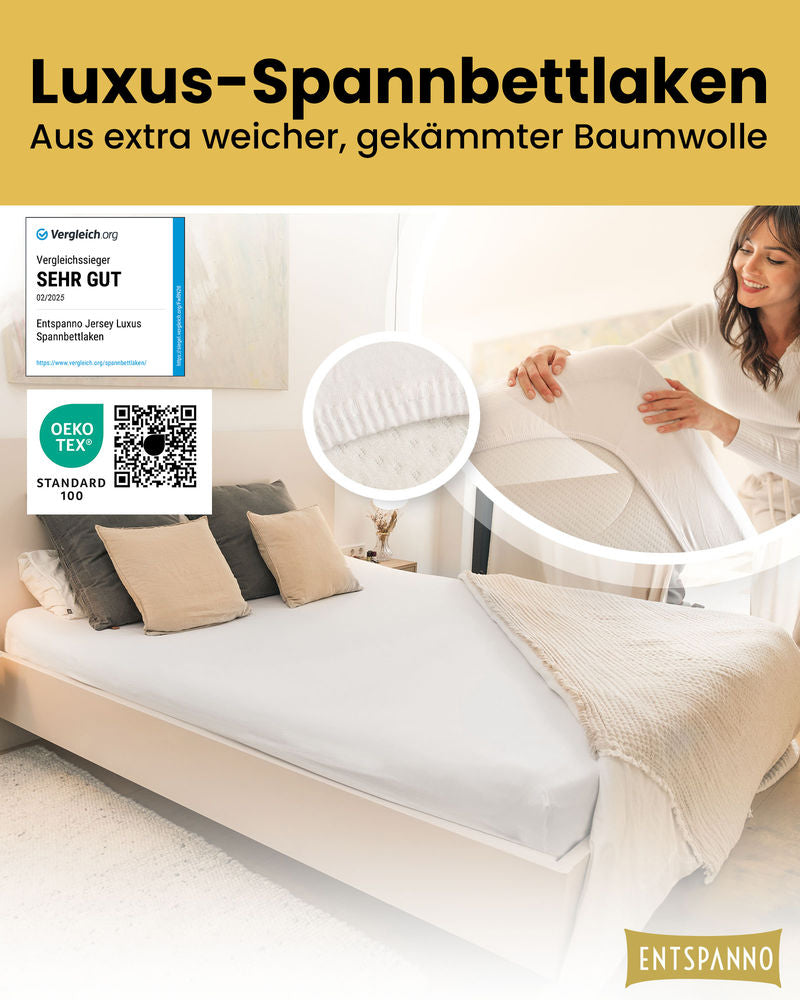 Luxus Spannbettlaken 120x200 - 130x200 cm