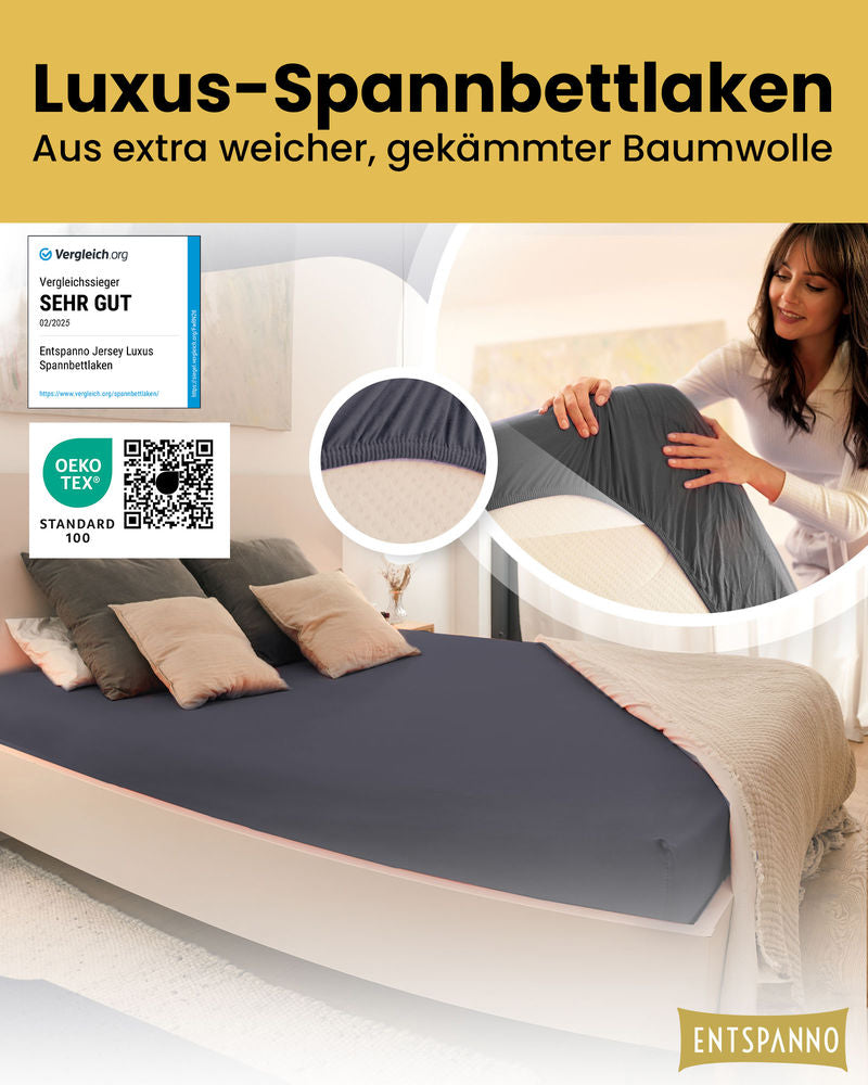 Luxus Spannbettlaken 120x200 - 130x200 cm