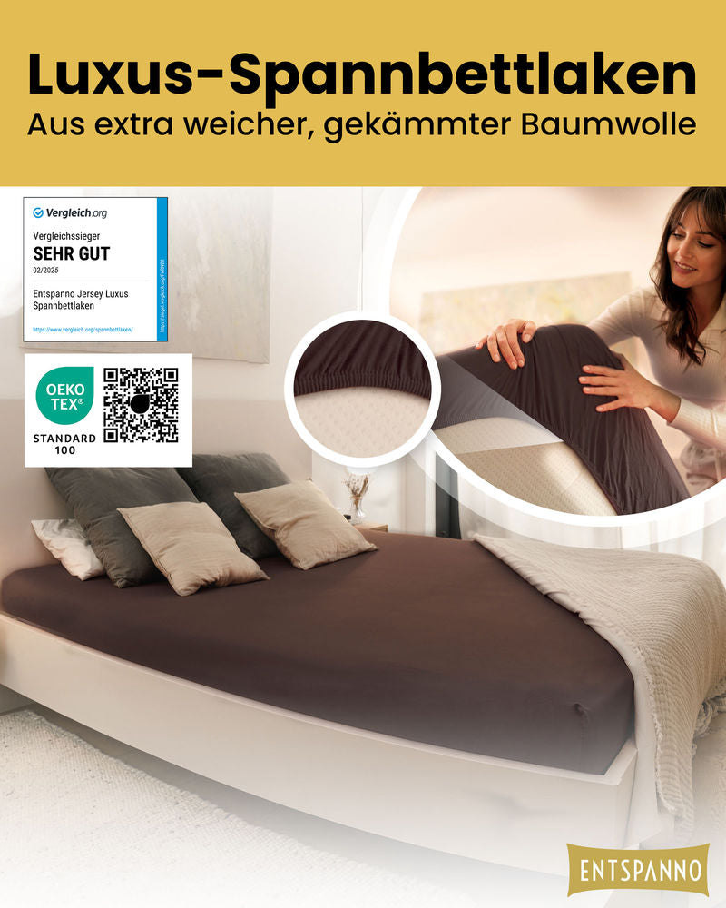 Luxus Spannbettlaken 120x200 - 130x200 cm