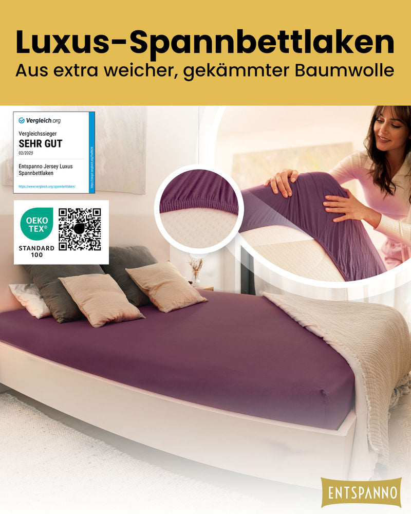 Luxus Spannbettlaken 120x200 - 130x200 cm