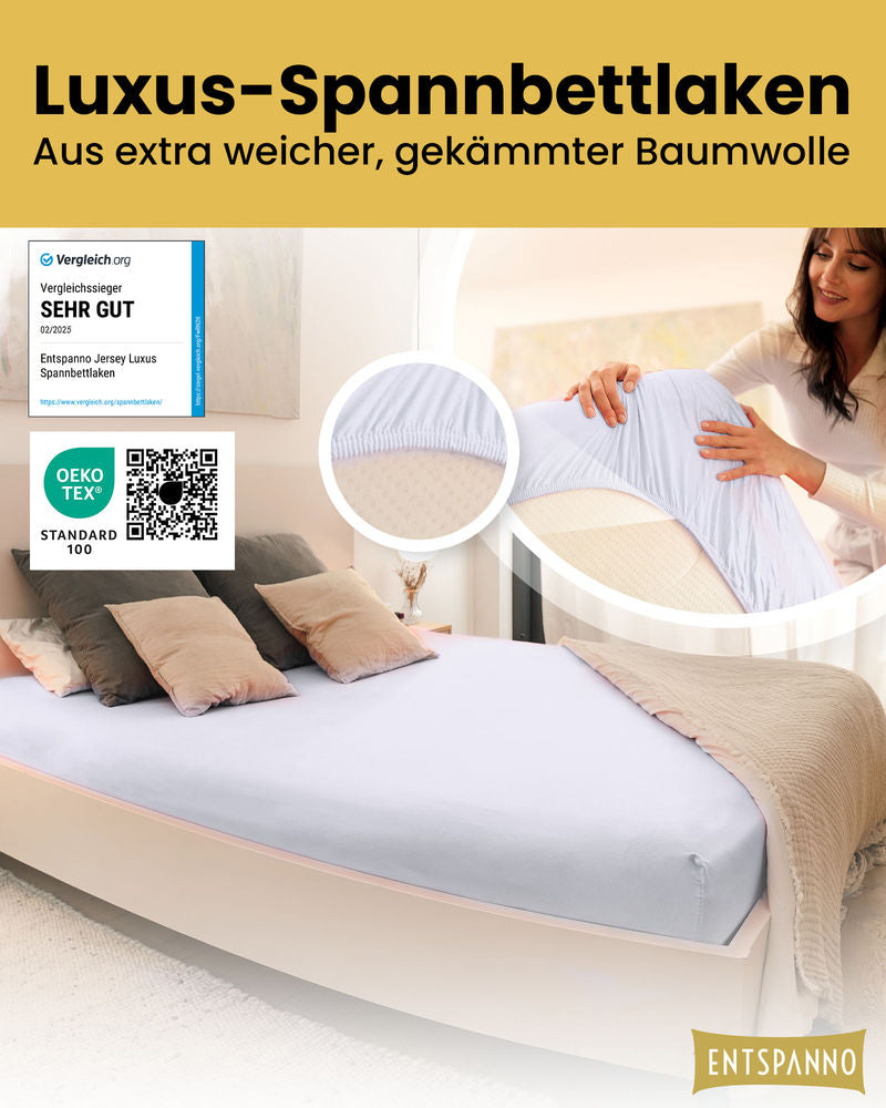 Luxus Spannbettlaken 120x200 - 130x200 cm