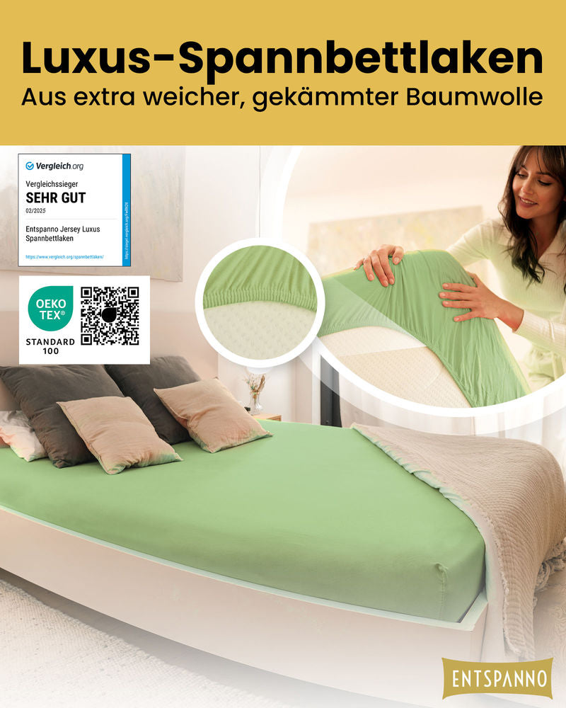 Luxus Spannbettlaken 120x200 - 130x200 cm