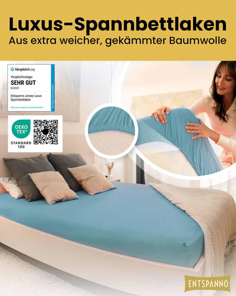 Luxus Spannbettlaken 120x200 - 130x200 cm