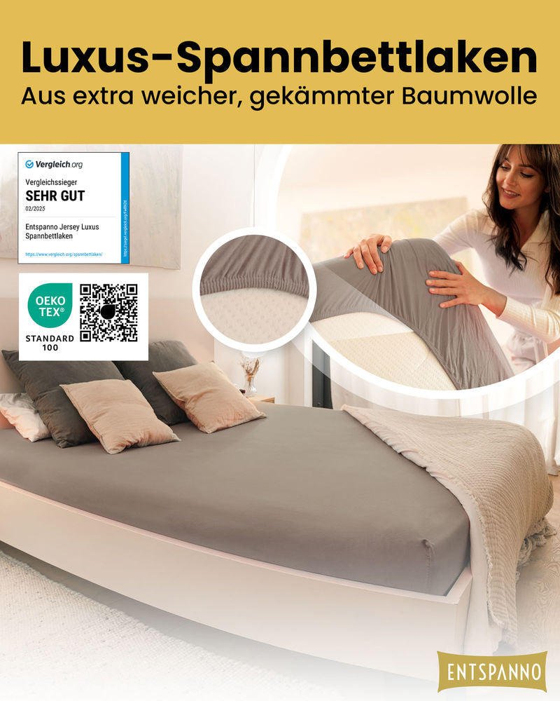 Luxus Spannbettlaken 120x200 - 130x200 cm