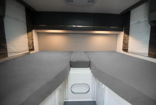 Luxus-Spannbettlaken für Wohnmobil & Wohnwagen 3-teilig - Lichtgrau