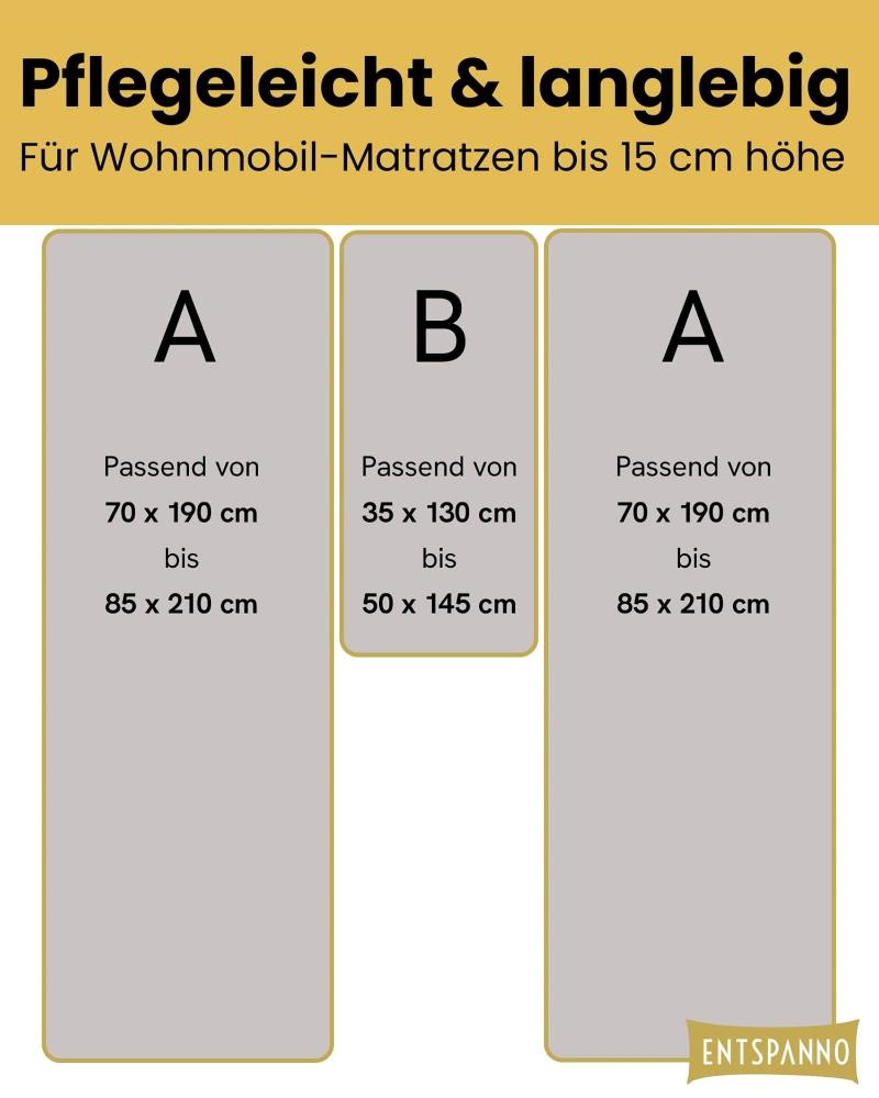 Luxus Spannbettlaken für Wohnmobil &amp; Wohnwagen 3-teilig