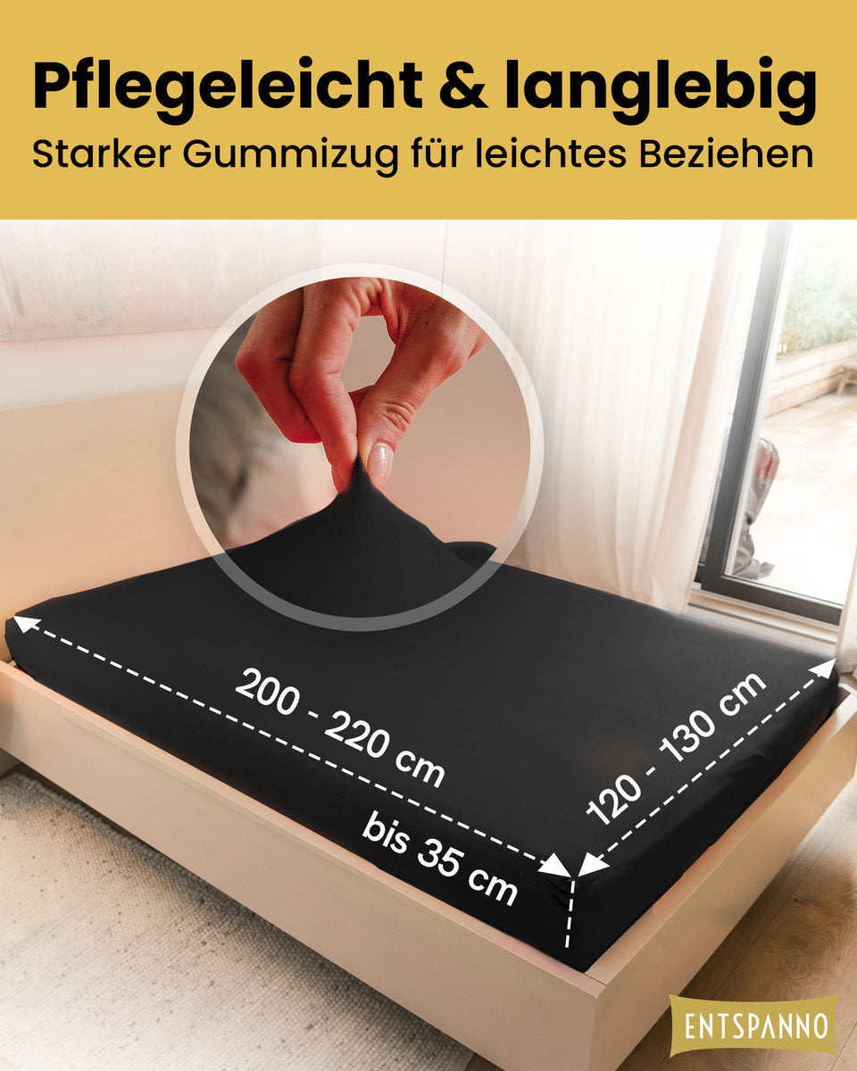 Luxus Spannbettlaken 120x200 - 130x200 cm