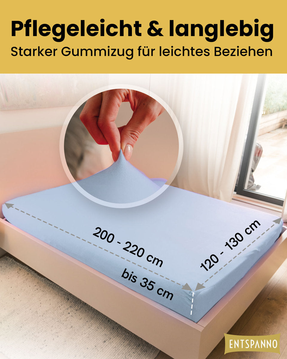 Luxus Spannbettlaken 120x200 - 130x200 cm