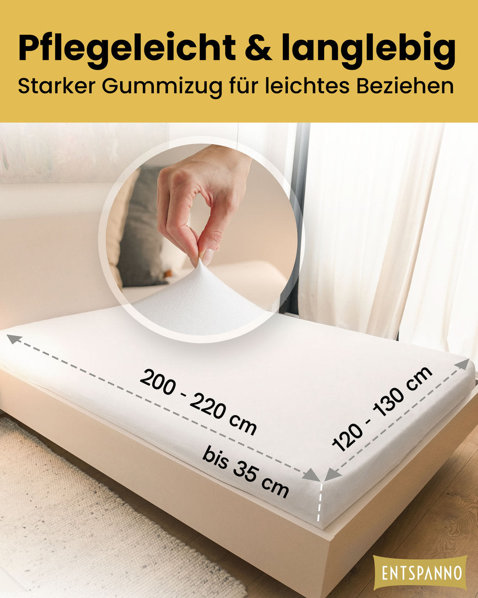 Luxus Spannbettlaken 120x200 - 130x200 cm
