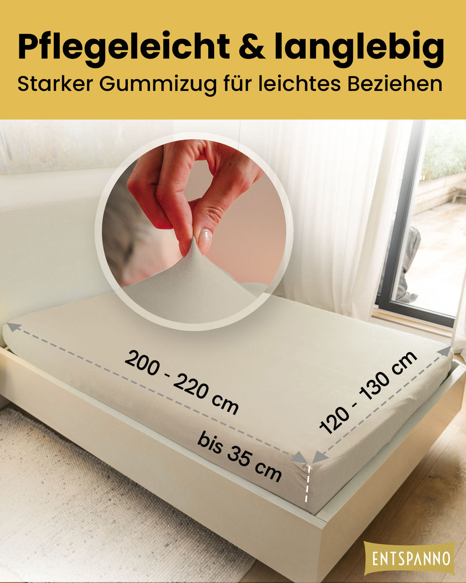 Luxus Spannbettlaken 120x200 - 130x200 cm