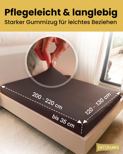 Luxus Spannbettlaken 120x200 - 130x200 cm