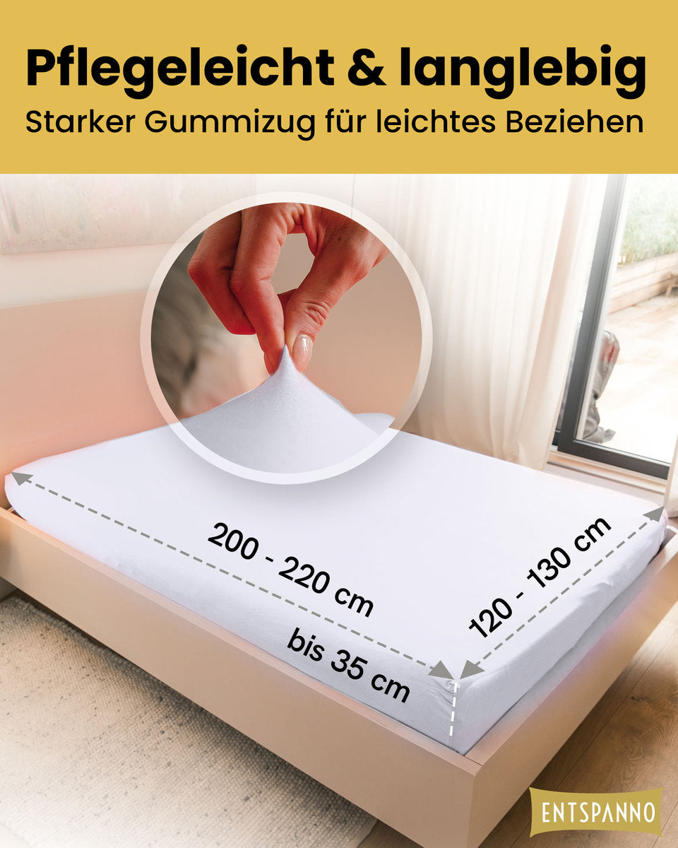 Luxus Spannbettlaken 120x200 - 130x200 cm