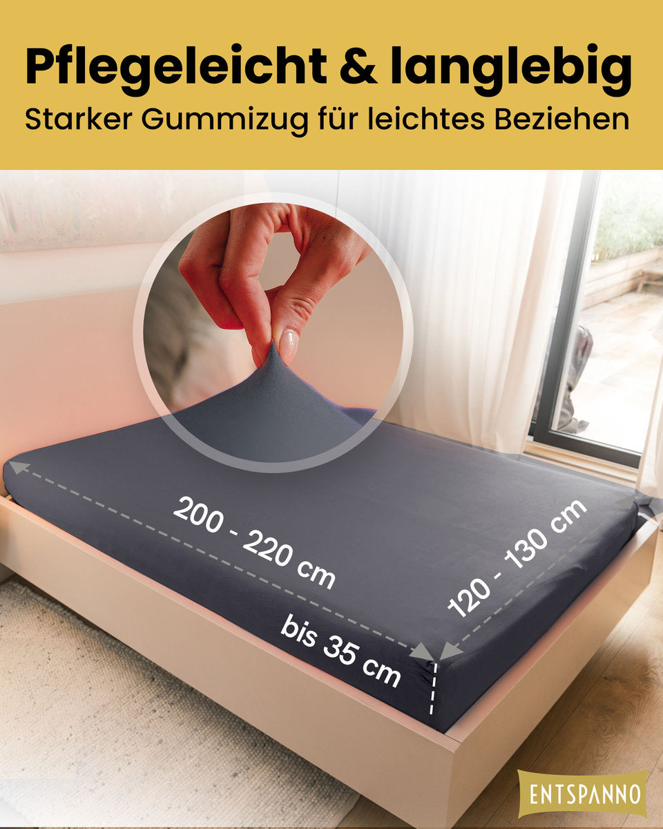 Luxus Spannbettlaken 120x200 - 130x200 cm