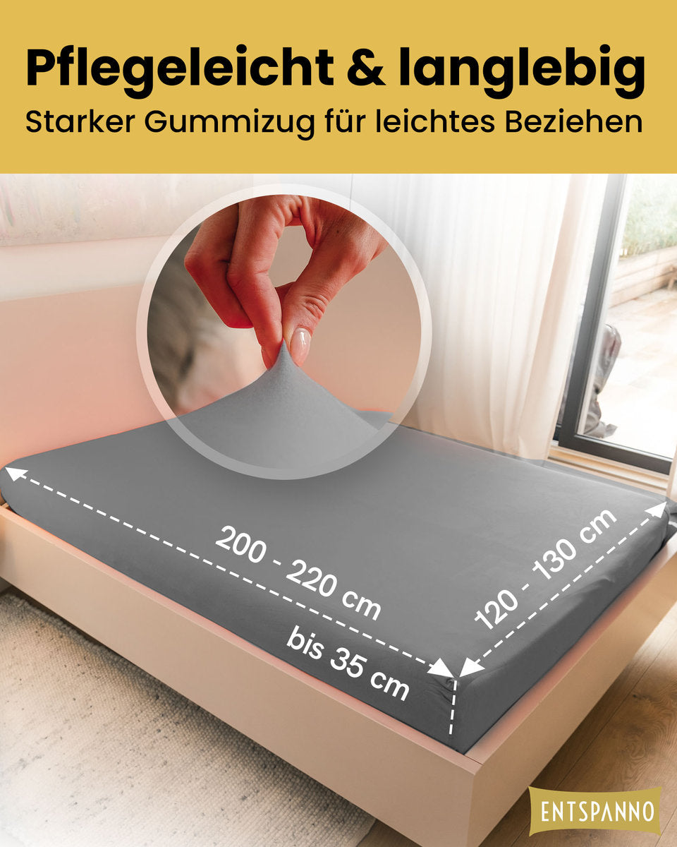 Luxus Spannbettlaken 120x200 - 130x200 cm