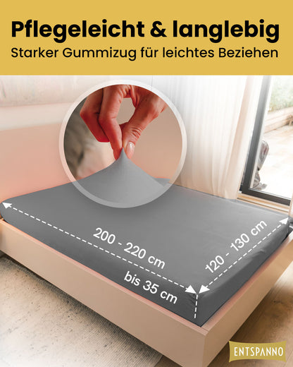 Luxus Spannbettlaken 120x200 - 130x200 cm