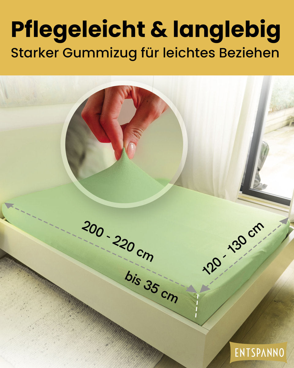 Luxus Spannbettlaken 120x200 - 130x200 cm